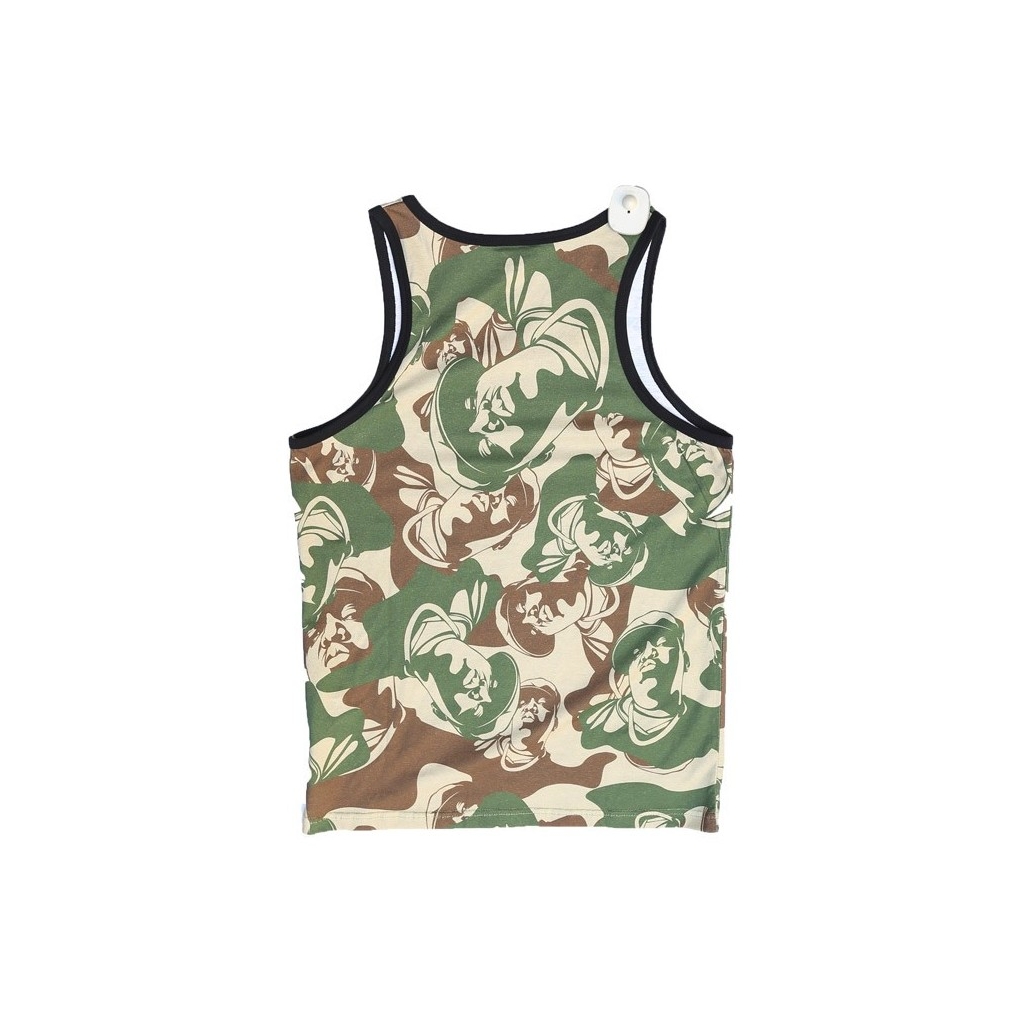 CANOTTA MASS DENIM TANK TOP WHERE IS BIGGIE ALL OVER Black/WoodlandCamo unico