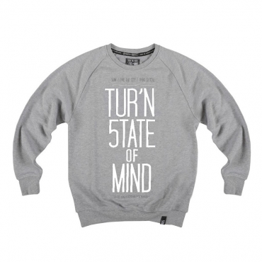 FELPA GIROCOLLO 5TATE OF MIND SWEATSHIRT CREWNECK TURN STATE OF MIND Grey/White unico