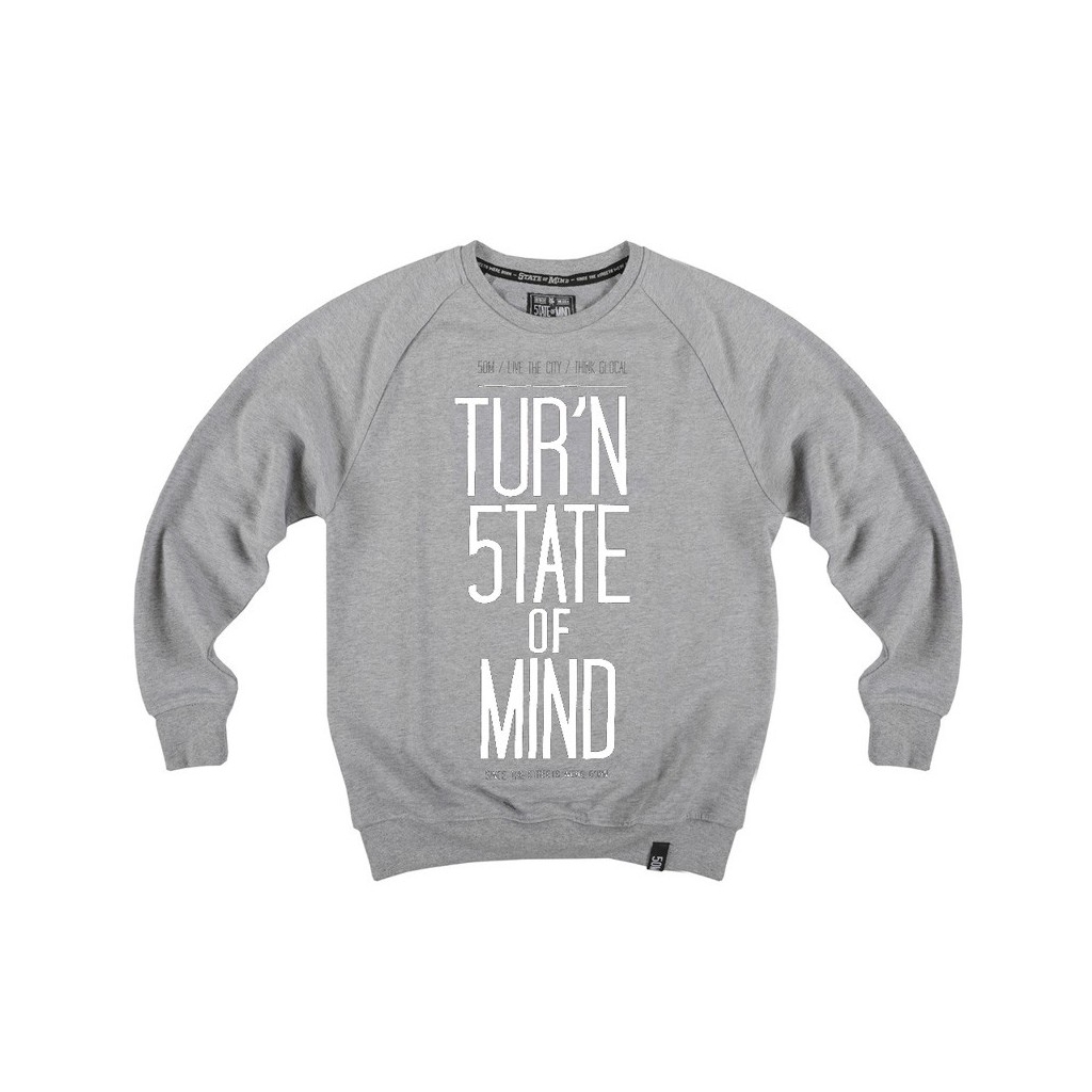 FELPA GIROCOLLO 5TATE OF MIND SWEATSHIRT CREWNECK TURN STATE OF MIND Grey/White unico