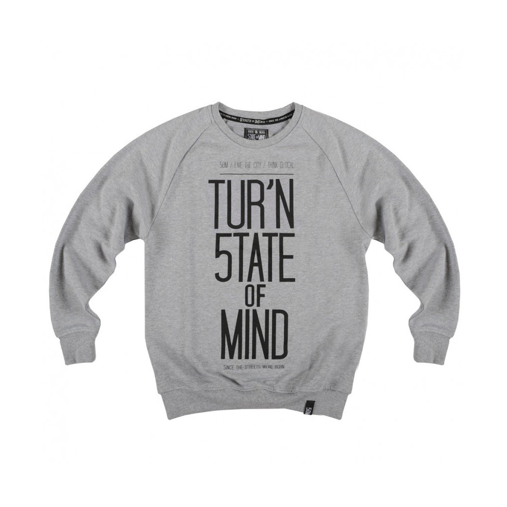 FELPA GIROCOLLO 5TATE OF MIND SWEATSHIRT CREWNECK TURN STATE OF MIND Grey/Black unico