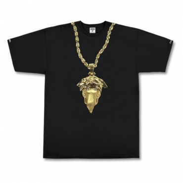 MAGLIETTA CROOKS  CASTLES T-SHIRT MEDUSA CHAIN Black/Gold unico