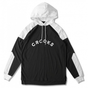 FELPA CAPPUCCIO CROOKS  CASTLES SWEATER HOODED L/S PERCY Black/White unico