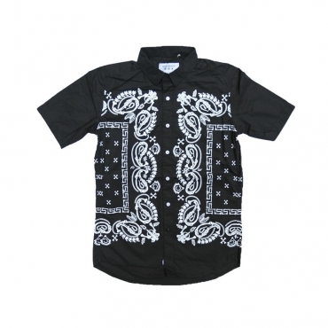 CAMICIA CROOKS  CASTLES SHIRT S/S CORPSE PAISLEY Black unico