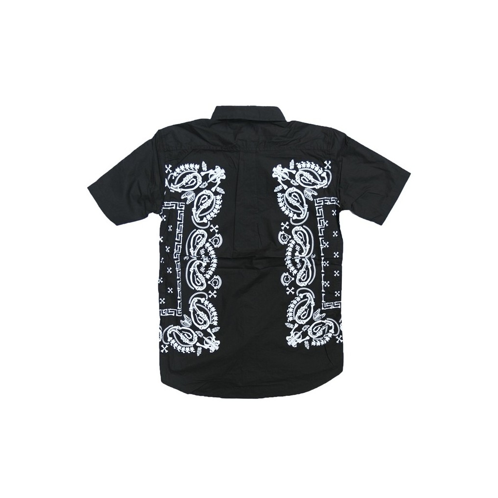 CAMICIA CROOKS  CASTLES SHIRT S/S CORPSE PAISLEY Black unico