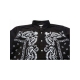 CAMICIA CROOKS  CASTLES SHIRT S/S CORPSE PAISLEY Black unico