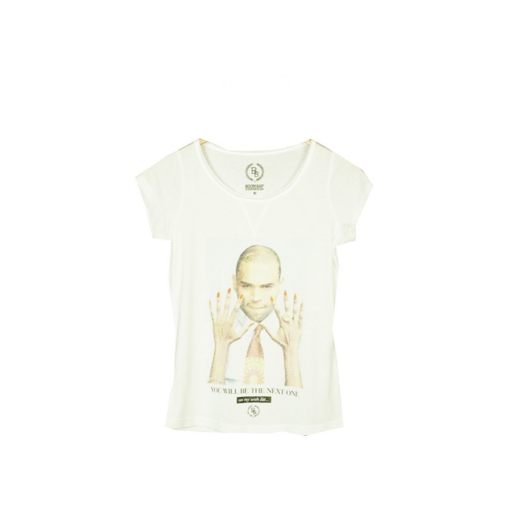 MAGLIETTA BOOM BAP WOMAN T-SHIRT BROKISS V-NECK White unico