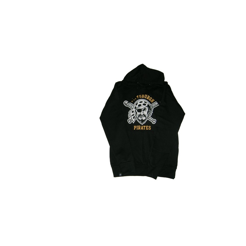 FELPA CAPPUCCIO MAJESTIC SWEATSHIRT HOODIE MLB PITTSBURGH PIRATES ALDERIDGE Black/Yellow unico