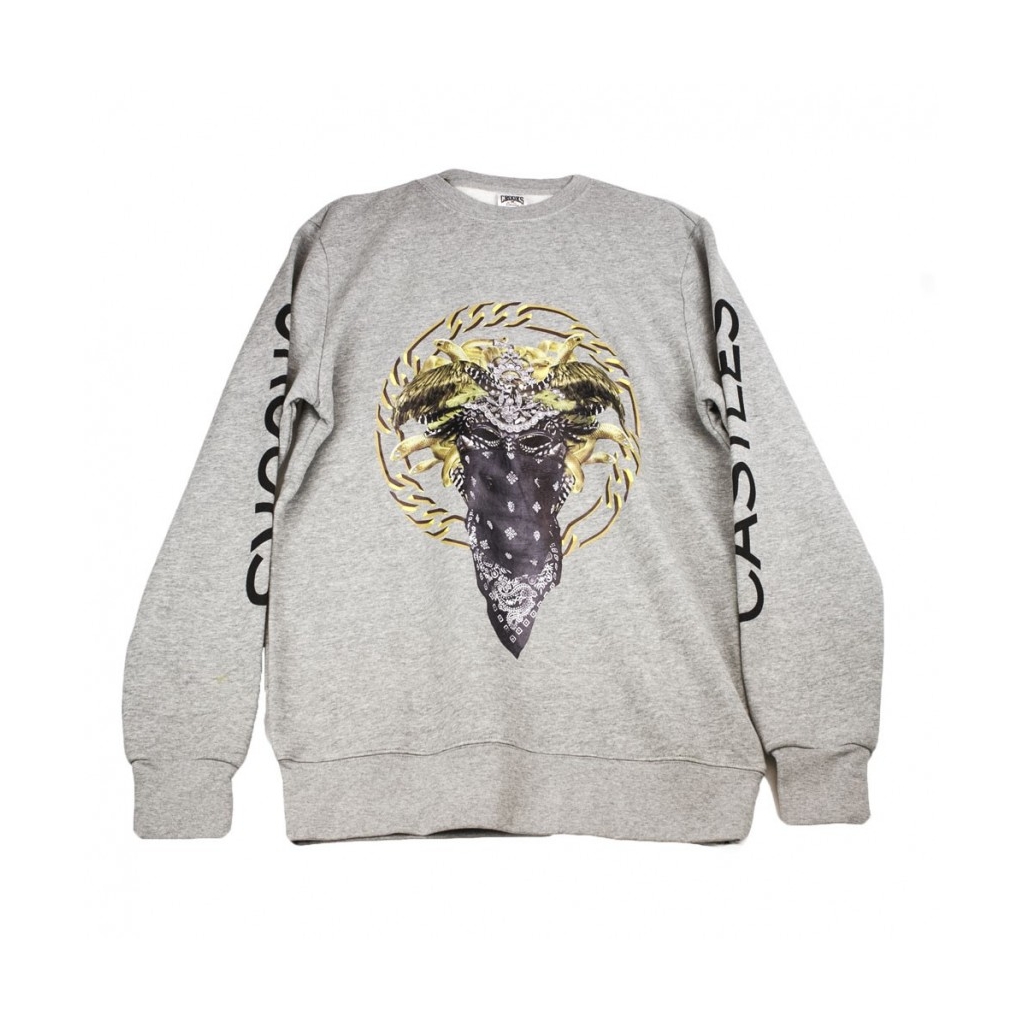 FELPA GIROCOLLO CULTIVATED LUX MEDUSA SWEATSHIRT GRIGIO MELANGE/MULTI