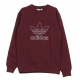 FELPA GIROCOLLO OUTLINE CREW MAROON