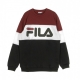 FELPA GIROCOLLO STRAIGHT BLOCKED CREW TAWNY PORT/BLACK/BRIGHT WHITE