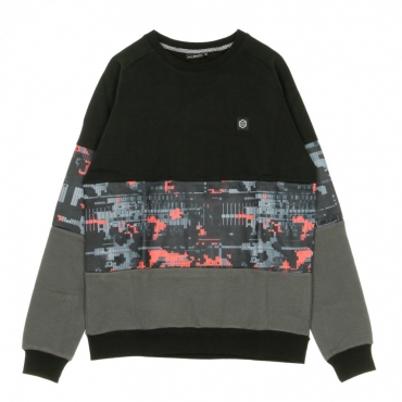 FELPA GIROCOLLO GLITCH CAMO INSERT CREWNECK BLACK/GLITCH CAMO