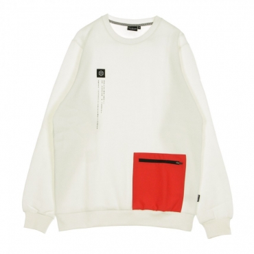 FELPA GIROCOLLO POCKET CREWNECK WHITERED WHITE/RED