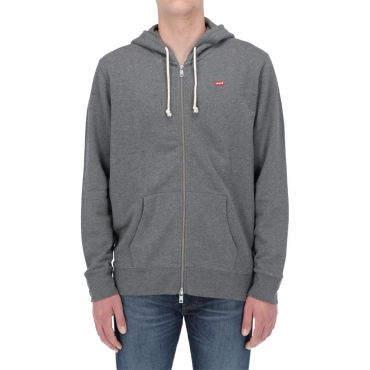 Felpa Levis Uomo Zip Cappuccio Logo 0000 CHARCOAL