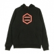 FELPA CAPPUCCIO HEXAGON BLACK  RED HOODIE BLACK/RED