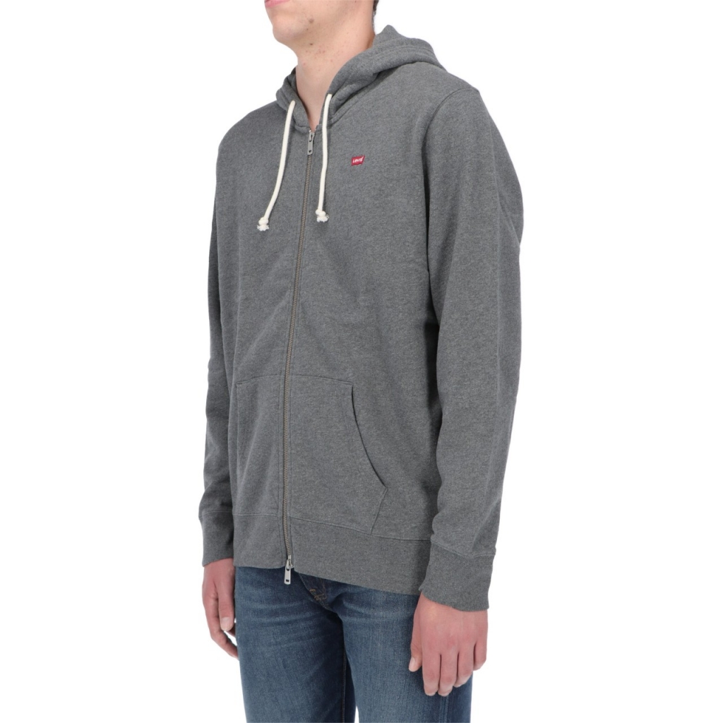 Felpa Levis Uomo Zip Cappuccio Logo 0000 CHARCOAL