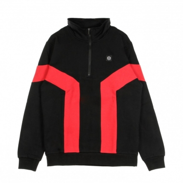 FELPA COLLO ALTO GRAVITY HALF ZIP BLACK/RED