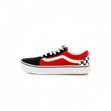 SCARPA BASSA COMFYCUSH OLD SKOOL CHECKERBOARD BLACK/RED