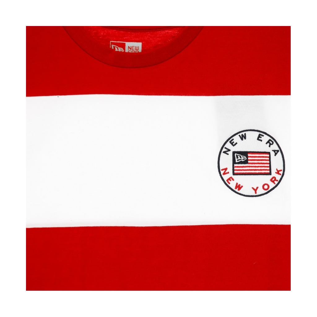 MAGLIETTA NE OVERSIZED STRIPE TEE NEW ERA WHITE/SCARLET