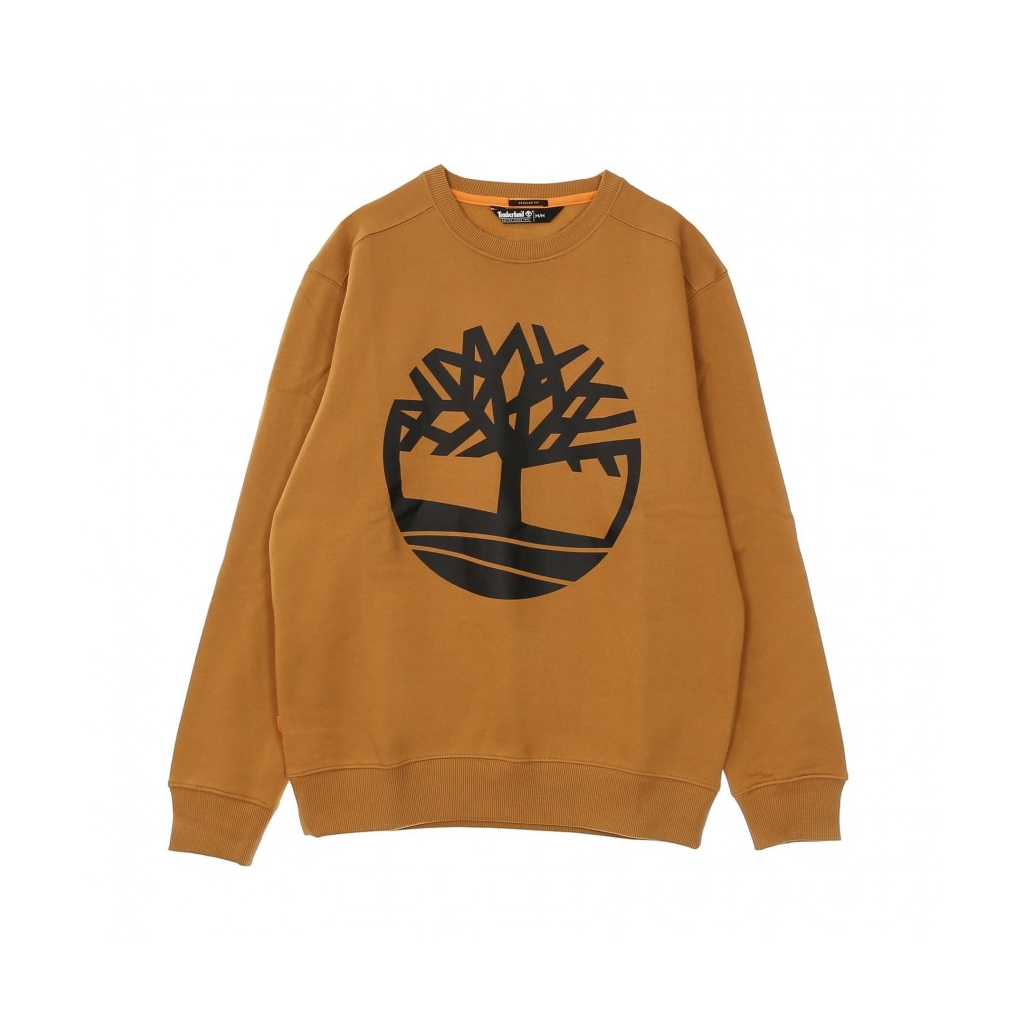 FELPA GIROCOLLO CORE LOGO CREWNECK BRUSHBACK WHEAT BOOT/BLACK