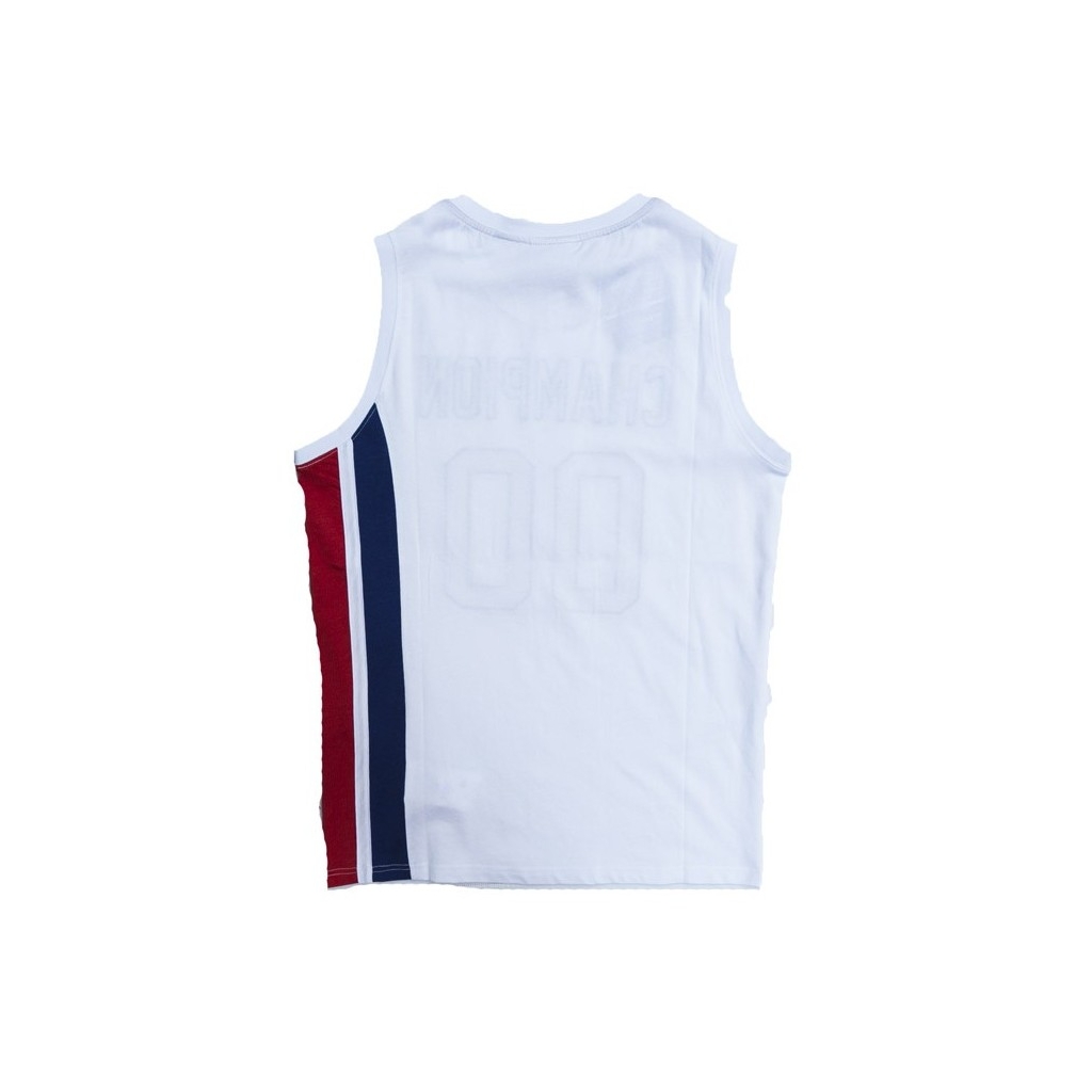 CANOTTA CHAMPION TANK TOP MESH REVERSE WEAVE White/Royal/Red unico