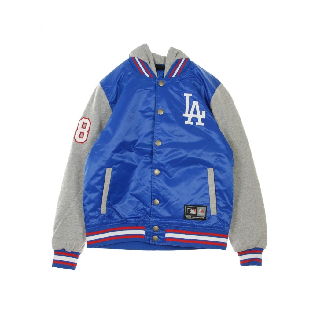 GIUBBOTTO COLLEGE MLB BESSON HOODED MIX FABRIC JACKET LOSDOD ROYAL/WHITE/RED