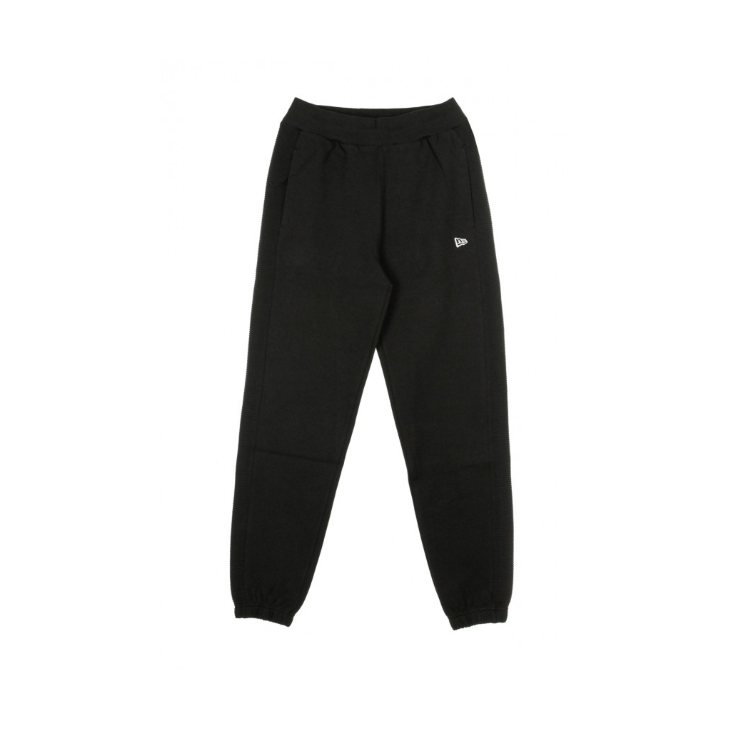 PANTALONE TUTA LEGGERO NE RIBBED INSERT JOGGER NEWERA BLACK/WHITE