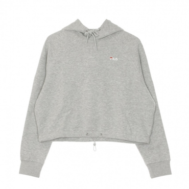 FELPA CAPPUCCIO CORTA ELAXI CROPPED HOODY LIGHT GREY MELANGE BROS