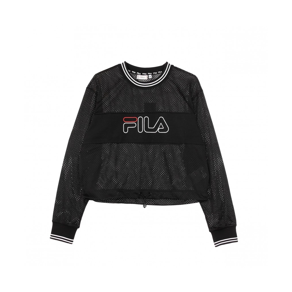 MAGLIETTA MANICA LUNGA CORTA JALINA CROPPED SPORTY MESH SHIRT BLACK