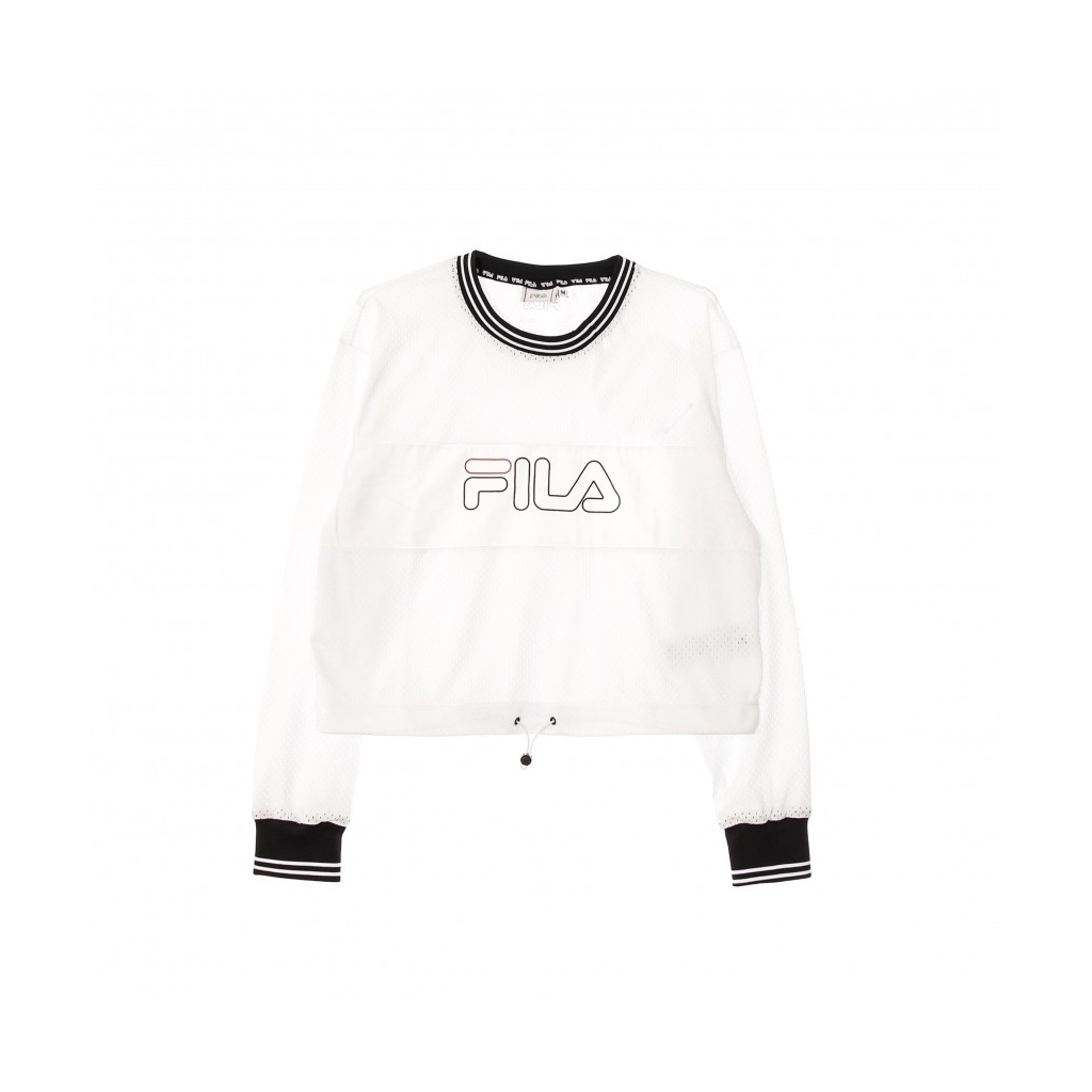 MAGLIETTA MANICA LUNGA CORTA JALINA CROPPED SPORTY MESH SHIRT BRIGHT WHITE