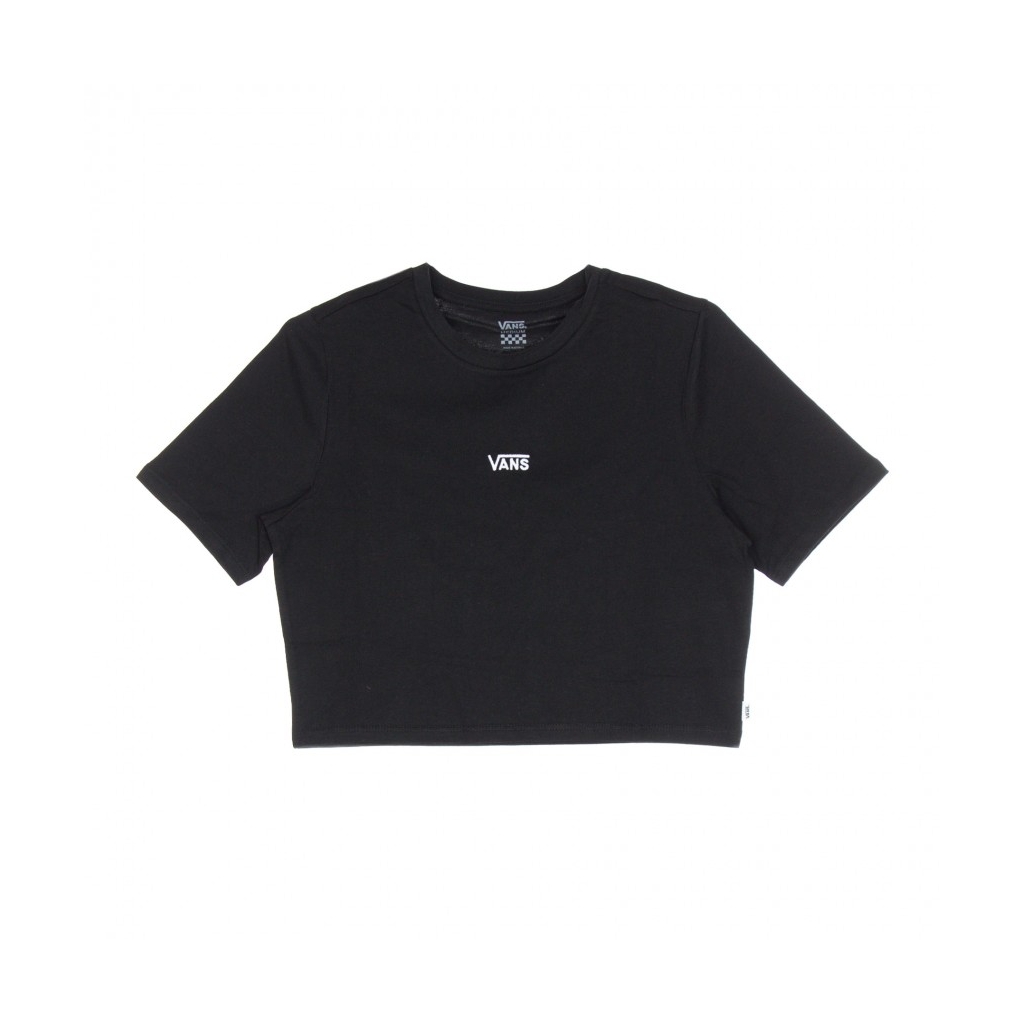 MAGLIETTA CORTA FLYING V CROP CREWNECK SPORT BLACK