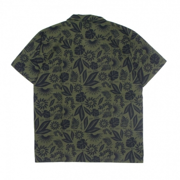 CAMICIA MANICA CORTA UOMO NE FLORAL ALL OVER PRINT REVERE SHIRT NEW OLIVE/NAVY