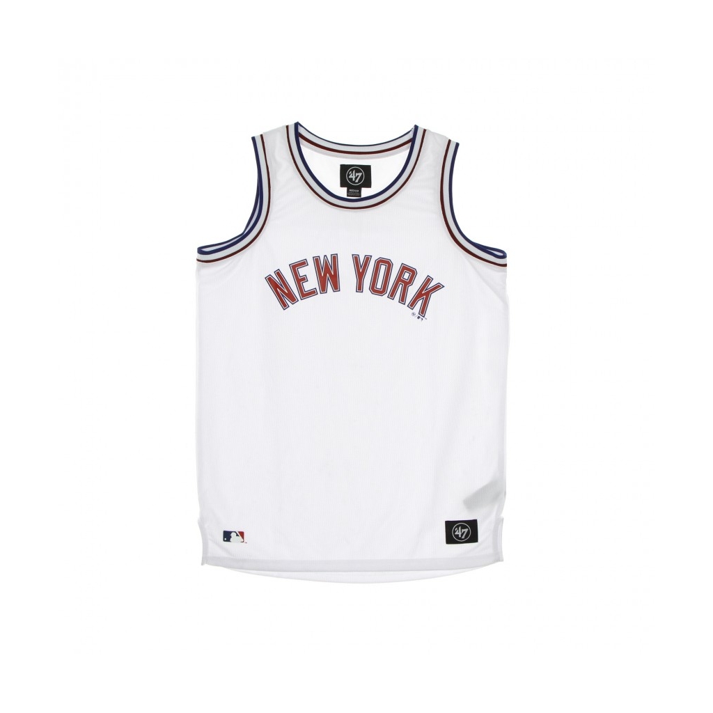 47 MLB New York Yankees Pinstriped Grafton Sleeveless T-Shirt White