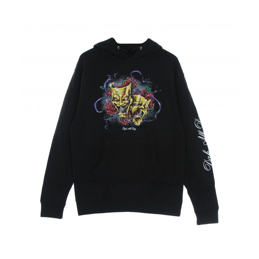 FELPA CAPPUCCIO UOMO GOLDEN FACES HOOD FLEECE BLACK