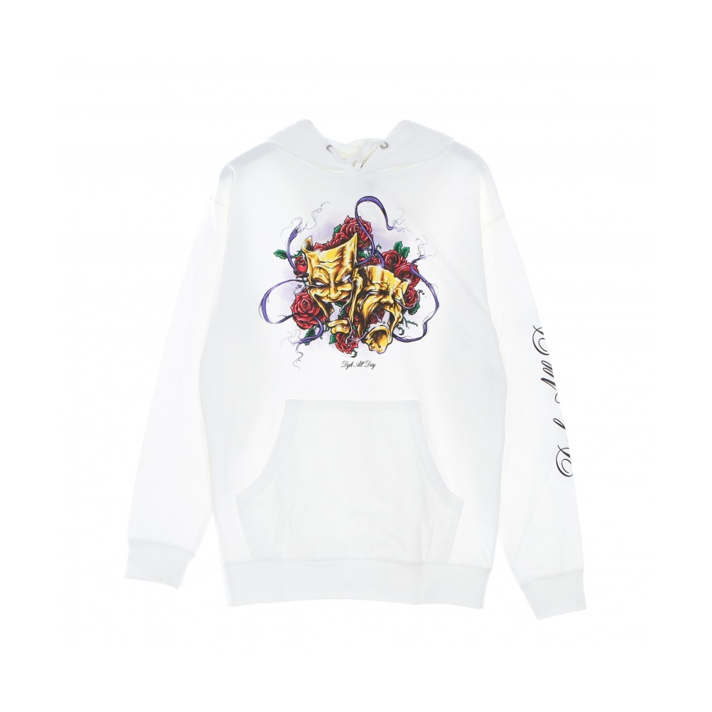 FELPA CAPPUCCIO UOMO GOLDEN FACES HOOD FLEECE WHITE