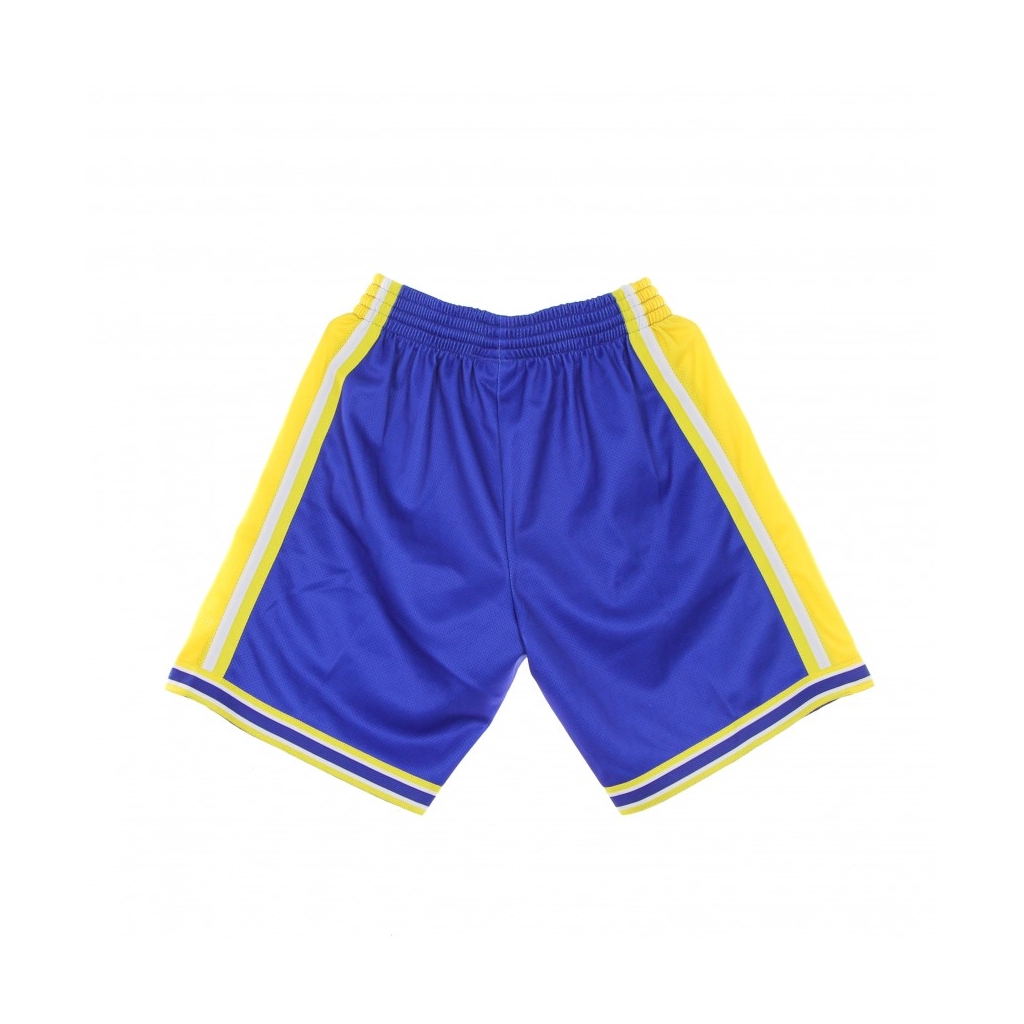 PANTALONCINO TIPO BASKET UOMO NBA BIG FACE BLOWN OUT FASHION SHORT HARDWOOD CLASSICS GOLWAR ROYAL/ORIGINAL TEAM COLORS