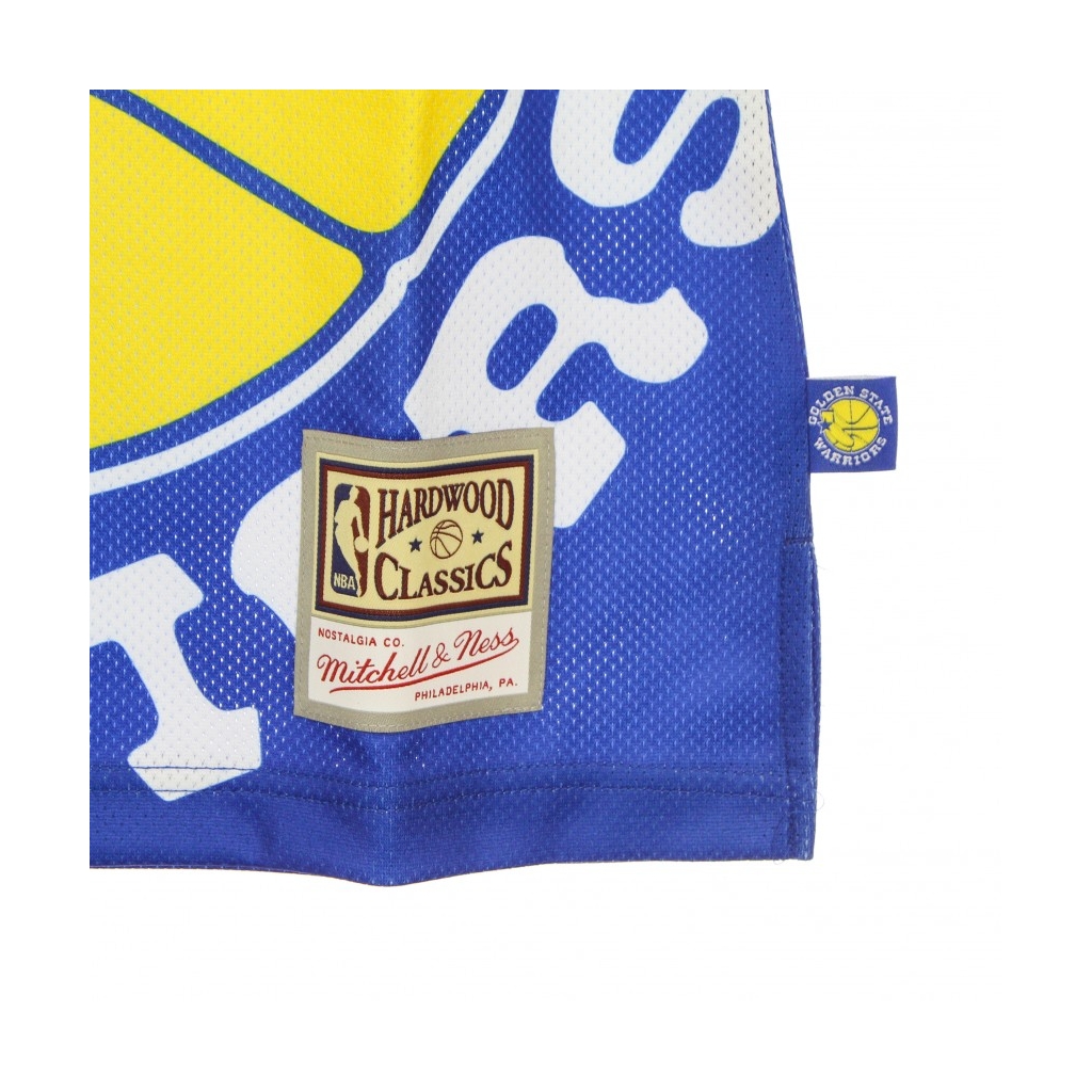 CANOTTA TIPO BASKET UOMO NBA BIG FACE BLOWN OUT FASHION JERSEY HARDWOOD CLASSICS GOLWAR ROYAL/ORIGINAL TEAM COLORS