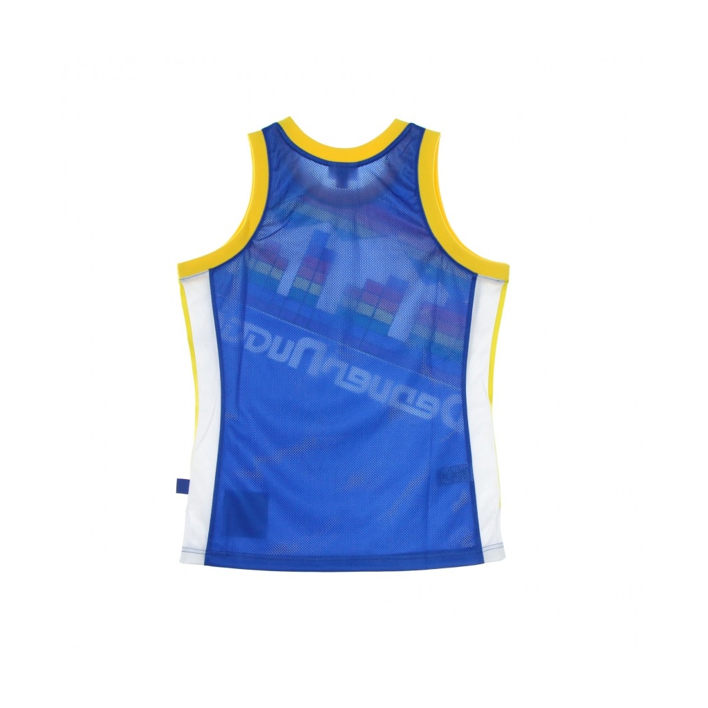 CANOTTA TIPO BASKET UOMO NBA BIG FACE BLOWN OUT FASHION JERSEY HARDWOOD CLASSICS DENNUG ROYAL/ORIGINAL TEAM COLORS