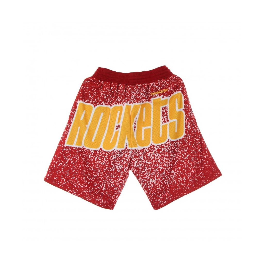 PANTALONCINO TIPO BASKET UOMO NBA JUMBOTRON SUBLIMATED MESH SHORTS HARDWOOD CLASSICS HOUROC SCARLET/ORIGINAL TEAM COLORS