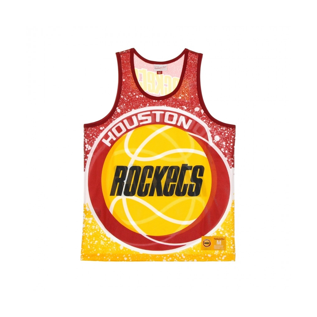 CANOTTA TIPO BASKET UOMO NBA JUMBOTRON SUBLIMATED MESH TANK HARDWOOD CLASSICS HOUROC LIGHT GOLD/ORIGINAL TEAM COLORS