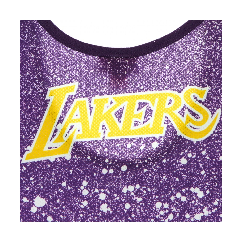 CANOTTA TIPO BASKET UOMO NBA JUMBOTRON SUBLIMATED MESH TANK HARDWOOD CLASSICS LOSLAK LIGHT GOLD/ORIGINAL TEAM COLORS