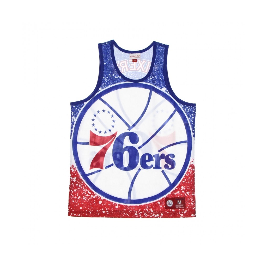 CANOTTA TIPO BASKET UOMO NBA JUMBOTRON SUBLIMATED MESH TANK HARDWOOD CLASSICS PHI76E SCARLET/ORIGINAL TEAM COLORS