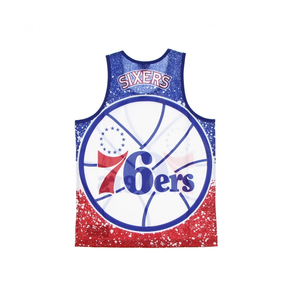 CANOTTA TIPO BASKET UOMO NBA JUMBOTRON SUBLIMATED MESH TANK HARDWOOD CLASSICS PHI76E SCARLET/ORIGINAL TEAM COLORS