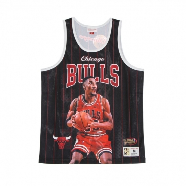 CANOTTA TIPO BASKET UOMO NBA BEHIND THE BACK TANK SCOTTIE PIPPEN HARDWOOD CLASSICS CHIBUL BLACK