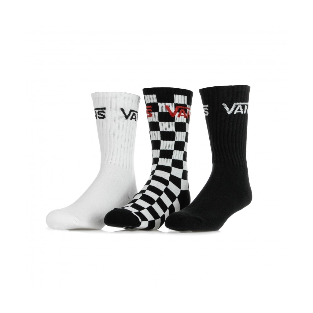 calza media uomo classic crew 3pk BLACK/CHECKERBOARD/WHITE