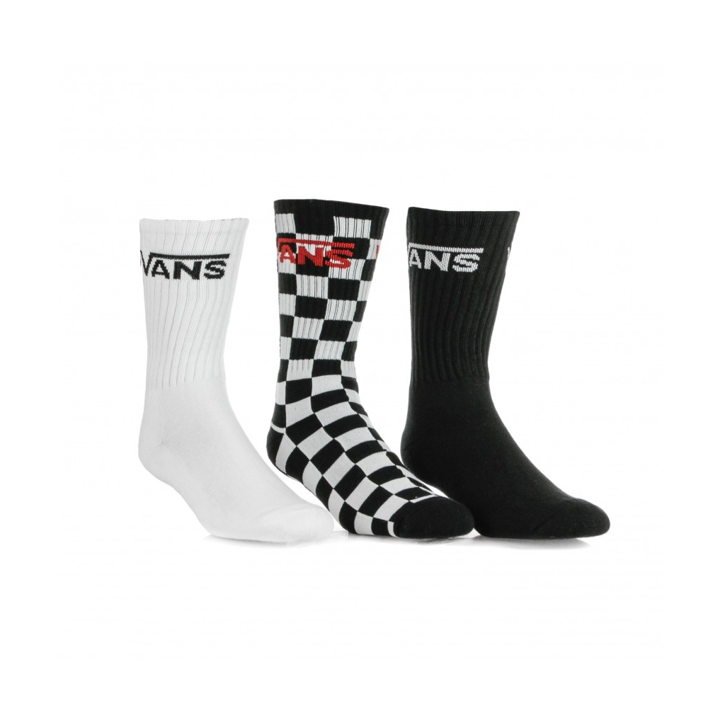 calza media uomo classic crew 3pk BLACK/CHECKERBOARD/WHITE