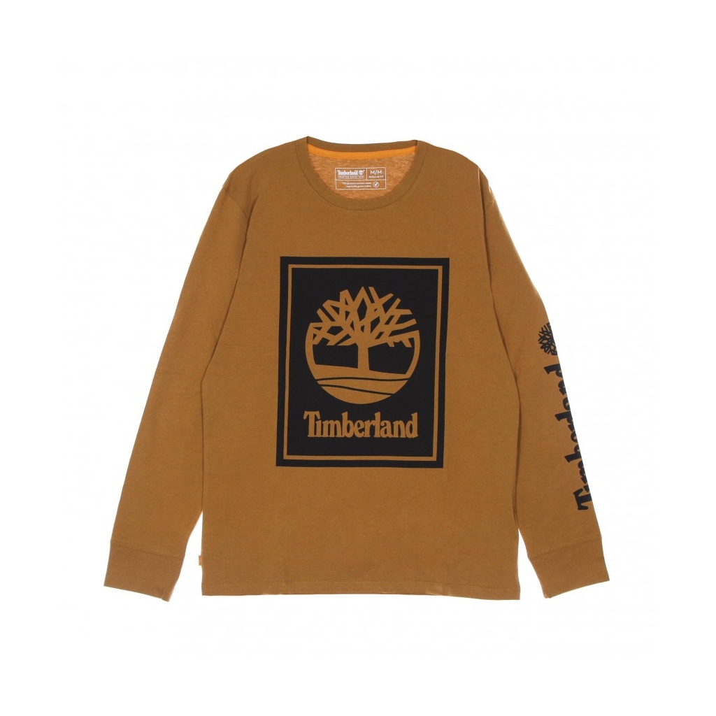 maglietta manica lunga uomo l/s stack logo tee WHEAT BOOT/BLACK