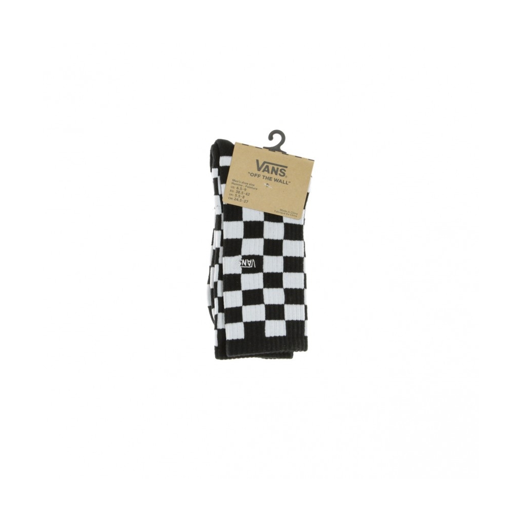 CALZE CHECKERBOARD CREW BLACK/WHITE CHECKERBOARD