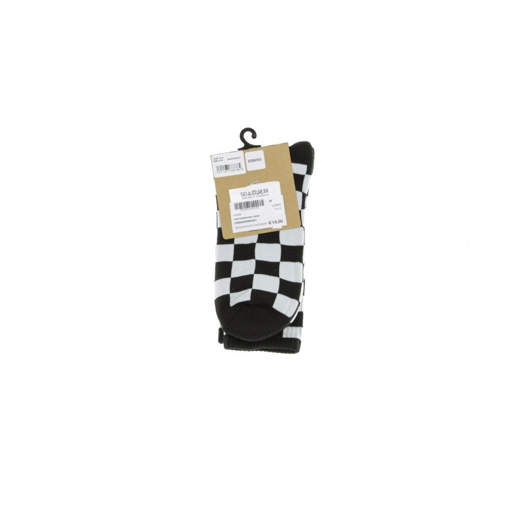 CALZE CHECKERBOARD CREW BLACK/WHITE CHECKERBOARD