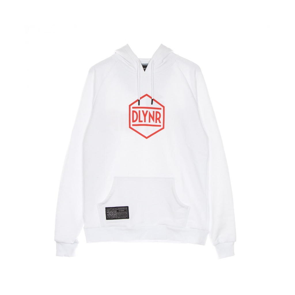 felpa cappuccio uomo logo dlynr hoodie WHITE