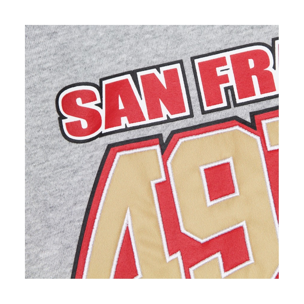 Mitchell & Ness San Francisco 49ers All Over Print Fleece Crew SWEATSHIRT  Grey - GREY HEATHER